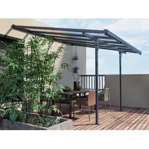 Vente-unique.com Pergola adossee en aluminium 9,5 m² anthracite ALVARO