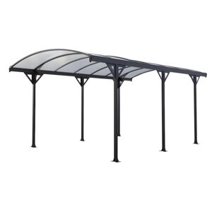 Vente uniquecom Carport pergola simple autoportant en aluminium 1 voiture 153 mA² Gris GENARO