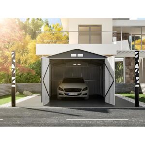 Vente uniquecom Garage en acier galvanise NERON gris 187 m²