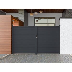 Vente uniquecom Portail battant aluminium plein L305 x H181 cm anthracite NAZARIO