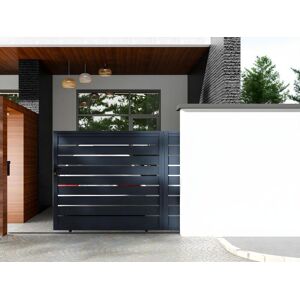 Vente uniquecom Portail coulissant aluminium semi ajoure L416 x H183 cm anthracite PRIMO