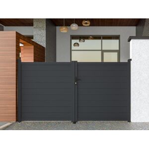 Vente uniquecom Portail battant aluminium plein L305 x H166 cm anthracite NAZARIO