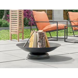 Vente-unique Brasero de jardin rond en acier DIONE - D.72cm x H.20cm - noir