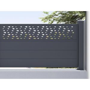 Vente uniquecom Extension de cloture a poser H89 x L1783 cm en aluminium anthracite a motifs BAZIO