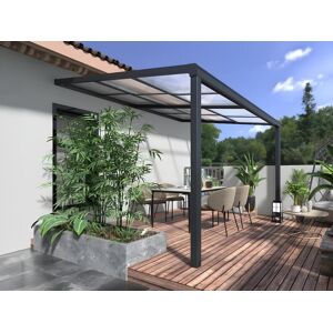 Vente uniquecom Pergola adossee avec toit coulissant 12m² anthracite IZEDA