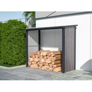 Vente uniquecom Abri buches metal en acier galvanise effet bois 198 m3 2 steres L182 x P89 x H156cm BIRWOOD