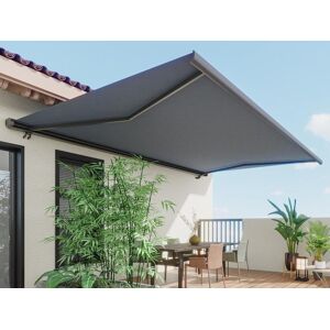 Vente-unique Store banne motorise avec coffre integral 5 x 3 m anthracite - CONSTELA