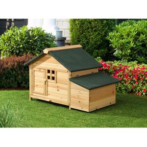 Vente-unique Poulailler en bois avec pondoir - 2 poules - L. 106 x P. 64 x H.71 cm - Naturel- ANSER