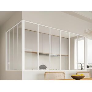 Vente unique Verriere dangle datelier en aluminium thermolaque L180 x L120 x H105 Blanc BAYVIEW