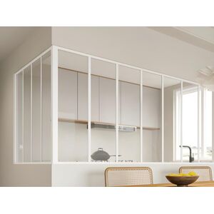 Vente unique Verriere dangle datelier en aluminium thermolaque L210 x L120 x H105 Blanc BAYVIEW