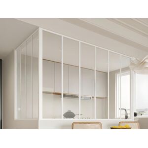 Vente unique Verriere dangle datelier en aluminium thermolaque L180 x L120 x H130 Blanc BAYVIEW