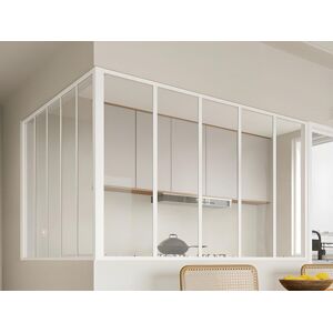 Vente unique Verriere dangle datelier en aluminium thermolaque L150 x L150 x H105 Blanc BAYVIEW