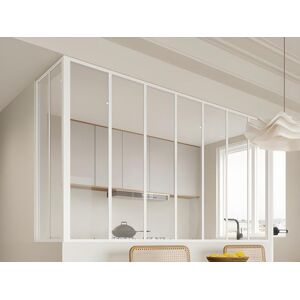 Vente unique Verriere dangle datelier en aluminium thermolaque L210 x L60 x H130 Blanc BAYVIEW