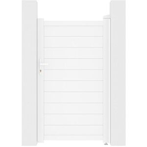 Vente uniquecom Portillon battant aluminium plein L103 x H181 cm blanc NAZARIO