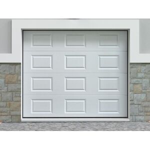 Vente unique Porte de garage sectionnelle a cassette blanc motorisee L254 x H218 cm CAOPAS