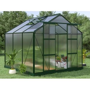 Vente uniquecom Serre de Jardin en polycarbonate de 59 mA² avec embase Vert ANISSA