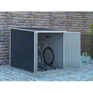 Vente-unique.com Abri a velo metal en acier galvanise gris anthracite 2,8 m² pour 2 velos - NIKI