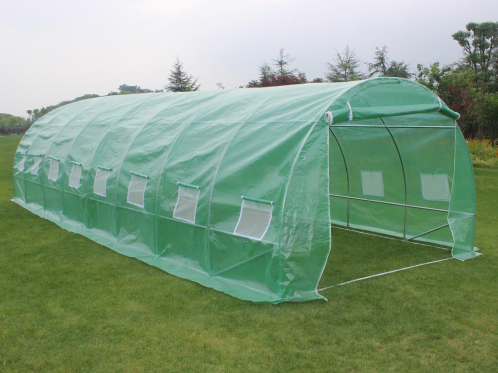 Vente-unique.com Serre tunnel avec structure en acier 24 m² - L300 x l800 x H200 cm - IPOMEA