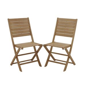 MYLIA Lot de 2 chaises de jardin pliantes en acacia - NEMBY de MYLIA