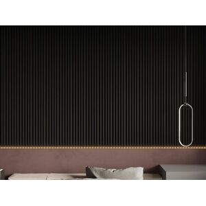 Vente-unique Panneau mural 3D - Pack de 2,83 m² - Noir - Lot de 8 pièces - CLINTON