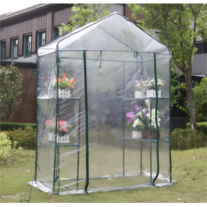 Vente-unique.com Mini serre de jardin serre à tomates souple de 1 m² - Structure en acier - L143 x l73 x H195 cm - WILSONEA