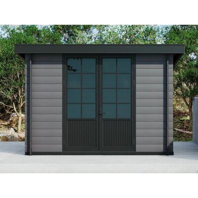 Vente-unique.com Abri de jardin en bois composite gris clair 9