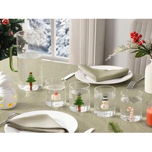 OZAIA Pichet + Lot de 4 verres avec motifs de Noel - SCOPA