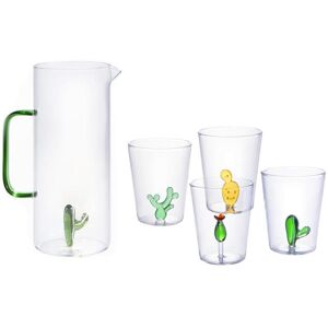 OZAIA Pichet + Lot de 4 verres avec cactus - PUNTIA