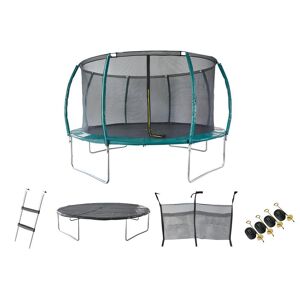 Vente-unique Trampoline avec filet de protection intérieur, échelle, bâche et kit d'ancrage D.427 cm - WALLABY