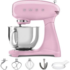 SMEG Full Color Rose SMF03PKEU - Batteur mélangeur planétaire - Cuve inox de 4,8 litres