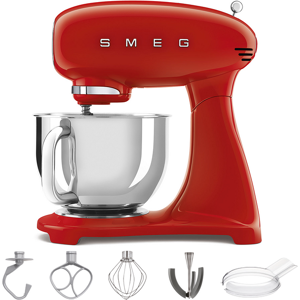SMEG Full Color Rouge SMF03RDEU - Batteur mélangeur planétaire - Cuve inox de 4,8 litres