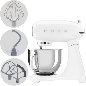 SMEG Full Color Blanc SMF05WHEU - Batteur mélangeur planétaire - Cuve inox de 4,8 litres