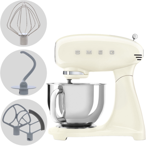 SMEG Full Color Crème SMF05CREU - Batteur mélangeur planétaire - Cuve inox de 4,8 litres