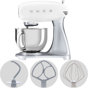 SMEG SMF04WHEU Blanc - Batteur mélangeur planétaire - Cuve inox de 4,8 litres