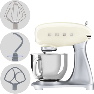 SMEG SMF04CREU Crème - Batteur mélangeur planétaire - Cuve inox de 4,8 litres
