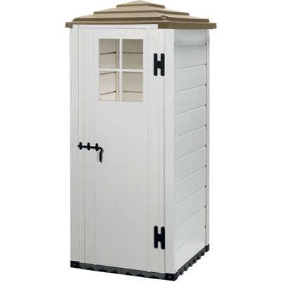 Garofalo Tuscany 80 pag. - Beige - PVC - 96.5×96.5×203 cm - Garden shed - Publicité Garofalo Tuscany 80 pag. - Beige - PVC - 96.5×96.5×203 cm - Garden shed - Publicité
