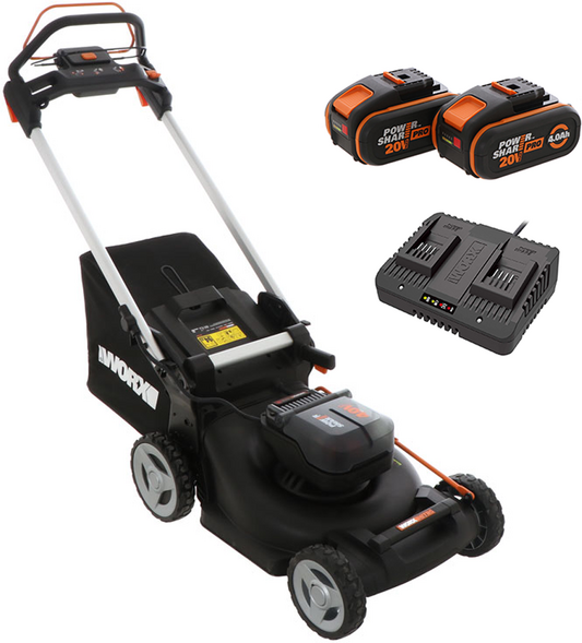 Tondeuse tractée à batterie WORX NITRO WG749E - 40V / 4Ah - coupe de 46 cm