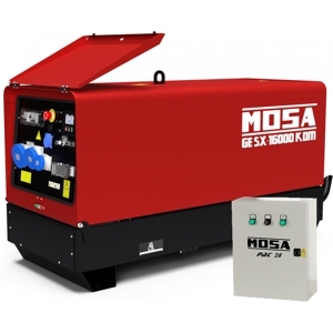 MOSA GE SX 16000 KDM - Groupe électrogène insonorisé 14.4 kW monophasé diesel - Kohler-Lombardini KDW1003 - Boîtier ATS inclus