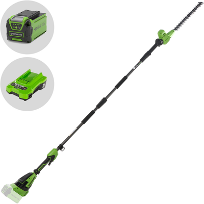 Greenworks PH40B01-01 - Taille-haie électrique sur perche orientable - 40 V/2 Ah - Publicité Greenworks PH40B01-01 - Taille-haie électrique sur perche orientable - 40 V/2 Ah - Publicité