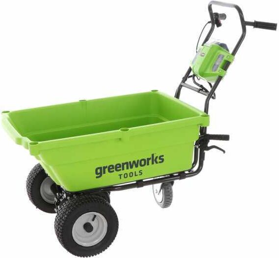 Brouette à batterie sur roues Greenworks G40GC Garden Cart 40V- Brouette électrique - 1 batterie 4Ah / 40V