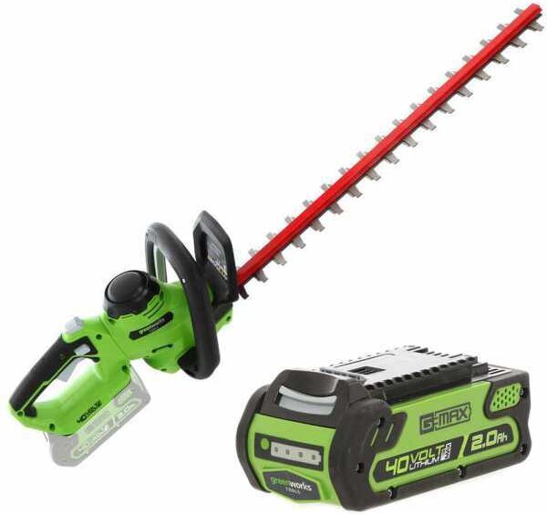 Taille-haies électrique à batterie Greenworks G40HT 40V - lame de 61 cm - Batterie 2A 40V