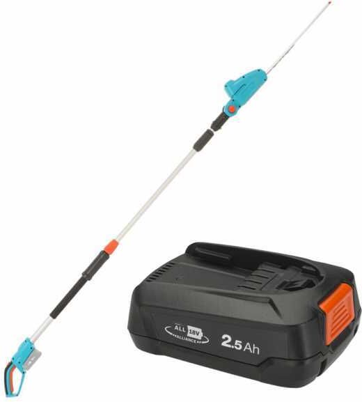 Taille-haie électrique télescopique Gardena P4 Ready To Use Set 42 cm batterie au lithium 18V-2,5Ah, lame 42 cm