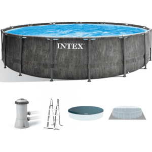 Intex Piscine ronde Intex Prisma Frame Greywood 26742NP