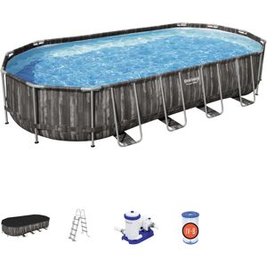 Bestway Power Steel 561ES - 732x366x122 cm - Piscine ovale - Publicité Bestway Power Steel 561ES - 732x366x122 cm - Piscine ovale - Publicité