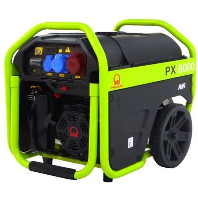 Pramac PX 8000 - Groupe électrogène 4.8 KW triphasé à essence - sur chariot - dém. électrique - Publicité Pramac PX 8000 - Groupe électrogène 4.8 KW triphasé à essence - sur chariot - dém. électrique - Publicité