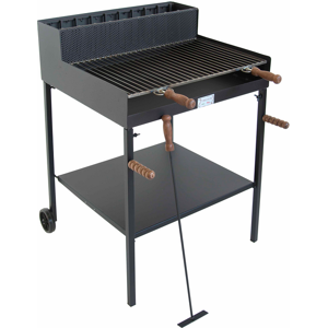 Matériau du châssis Fer / acier INOX, Surface cuisson tot. 2948cm², Surface de cuisson grille, Pays de fabrication Italie, Série/Solidité Médium, Au charbon, Nombre de convives 12-15, Dimensions grille 67x44 cm, Au bois, Épaisseur acier barbecue 1.5mm, Plan cuiss. en Fer, Nombre de niveaux de cuisson 1, Ouvert, Poids 28kg image