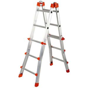 Gierre Peppina AL010DS - 2x6 marches, 2,71 m - Échelle télescopique en aluminium - Publicité Gierre Peppina AL010DS - 2x6 marches, 2,71 m - Échelle télescopique en aluminium - Publicité