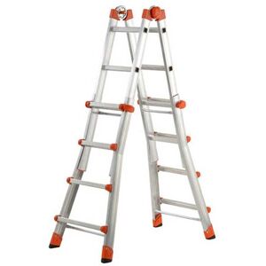 Gierre Peppina AL020DS - 2x8 marches, 4.70 m - Échelle télescopique en aluminium - Publicité Gierre Peppina AL020DS - 2x8 marches, 4.70 m - Échelle télescopique en aluminium - Publicité