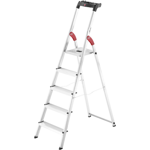 Hailo L60, 5 marches, 1.68 m - Échelle en aluminium avec tréteau - Ultra-légère - Publicité Hailo L60, 5 marches, 1.68 m - Échelle en aluminium avec tréteau - Ultra-légère - Publicité
