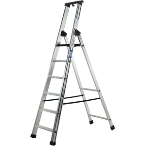 S.T.P. Issima, 6 marches, 1.97 m - Échelle en aluminium avec tréteau - Publicité S.T.P. Issima, 6 marches, 1.97 m - Échelle en aluminium avec tréteau - Publicité